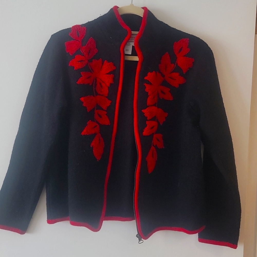 Coldwater Creek Wool Zipper Sweater